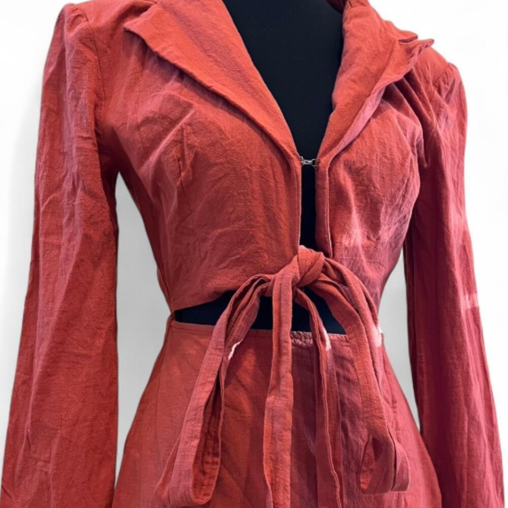 BEIGE BOTANY Sophisticated Rust Blazer Mini Dress